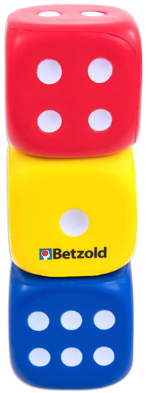 Betzold Schaumstoff-Würfel Augenwürfel 3er-Set 5 cm leise