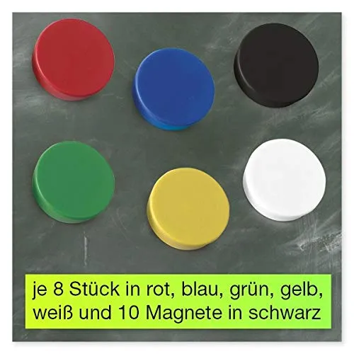 TimeTEX Haft-Magnete 24 mm 50 Stück Kunststoff