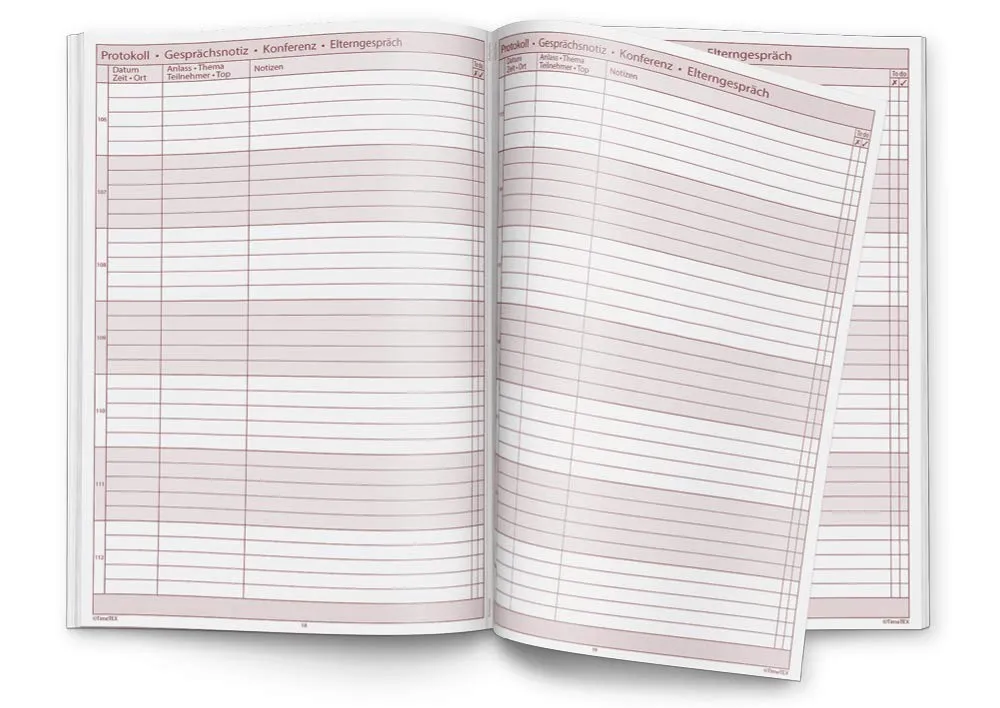 TimeTEX Schul-Notizen Gespräche Protokolle Heft 10778