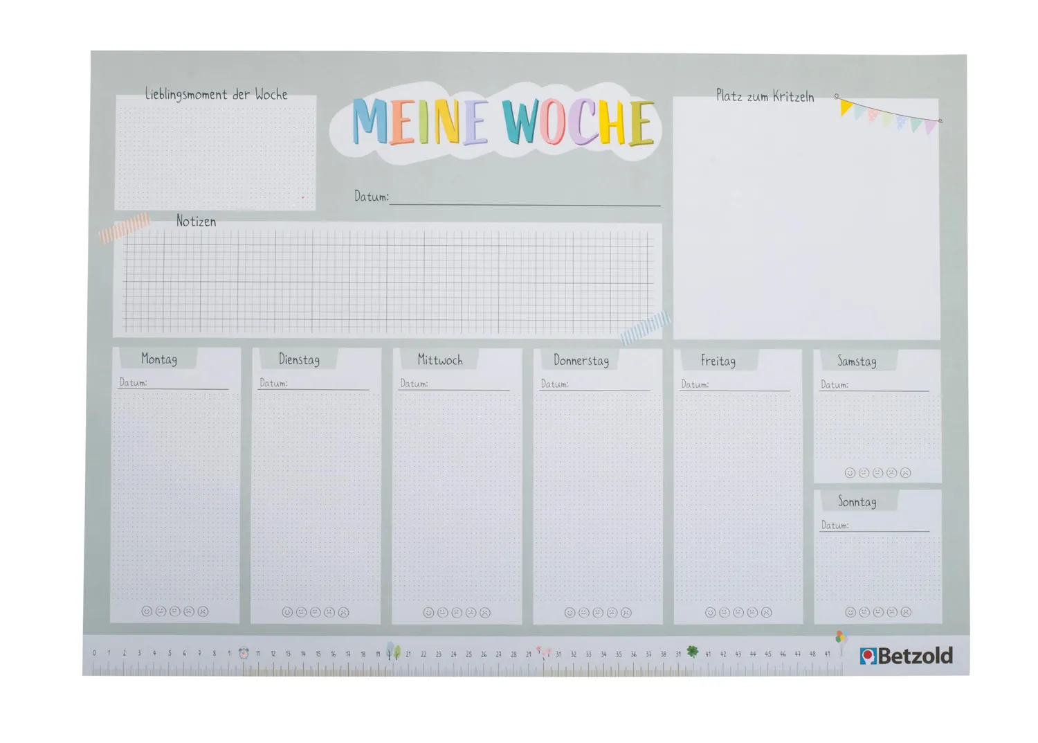 Betzold Wochenplan Schreibtischunterlage DIN A2 60 Blatt