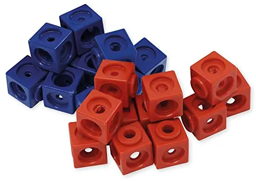 TimeTEX 93720 Steckwürfel 100er-Set Rot Blau 1,7 cm