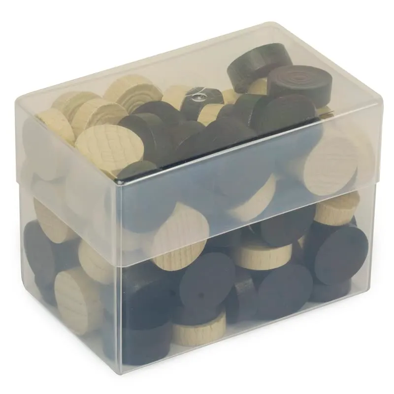 TimeTEX Spielsteine Holz 100 Stück Natur Schwarz 21 mm 93058