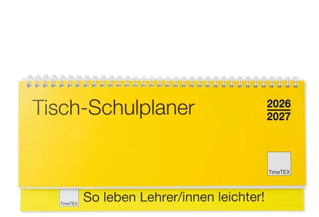 TimeTEX Tisch-Schulplaner 10579 Querformat 2026/2027 Ring