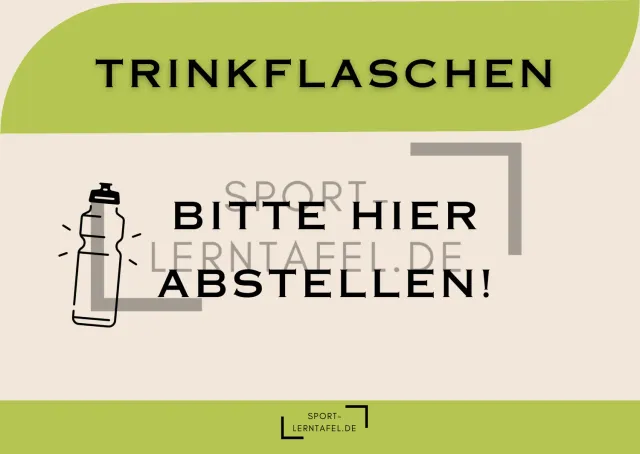 Sportlerntafel Trinkflaschen Aufkleber DIN A4 Sporthalle