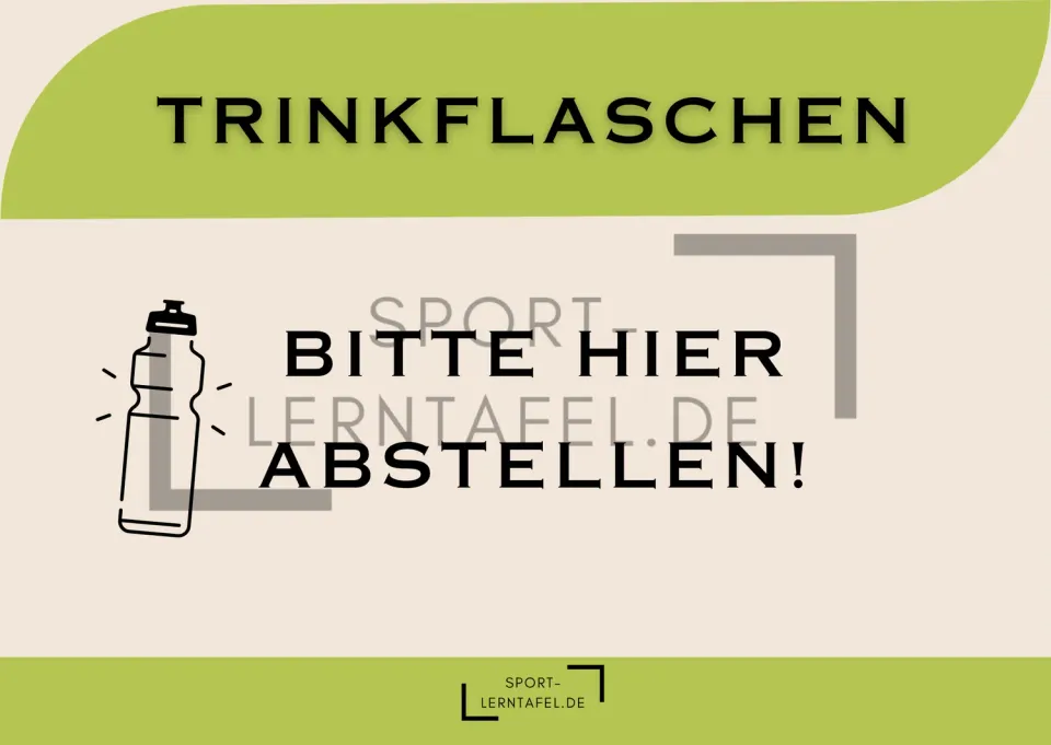 Sportlerntafel Trinkflaschen Aufkleber DIN A4 Sporthalle