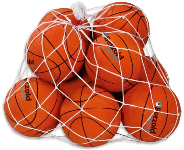 Betzold Basketball-Set Größe 5 10 Bälle mit Netz griffig