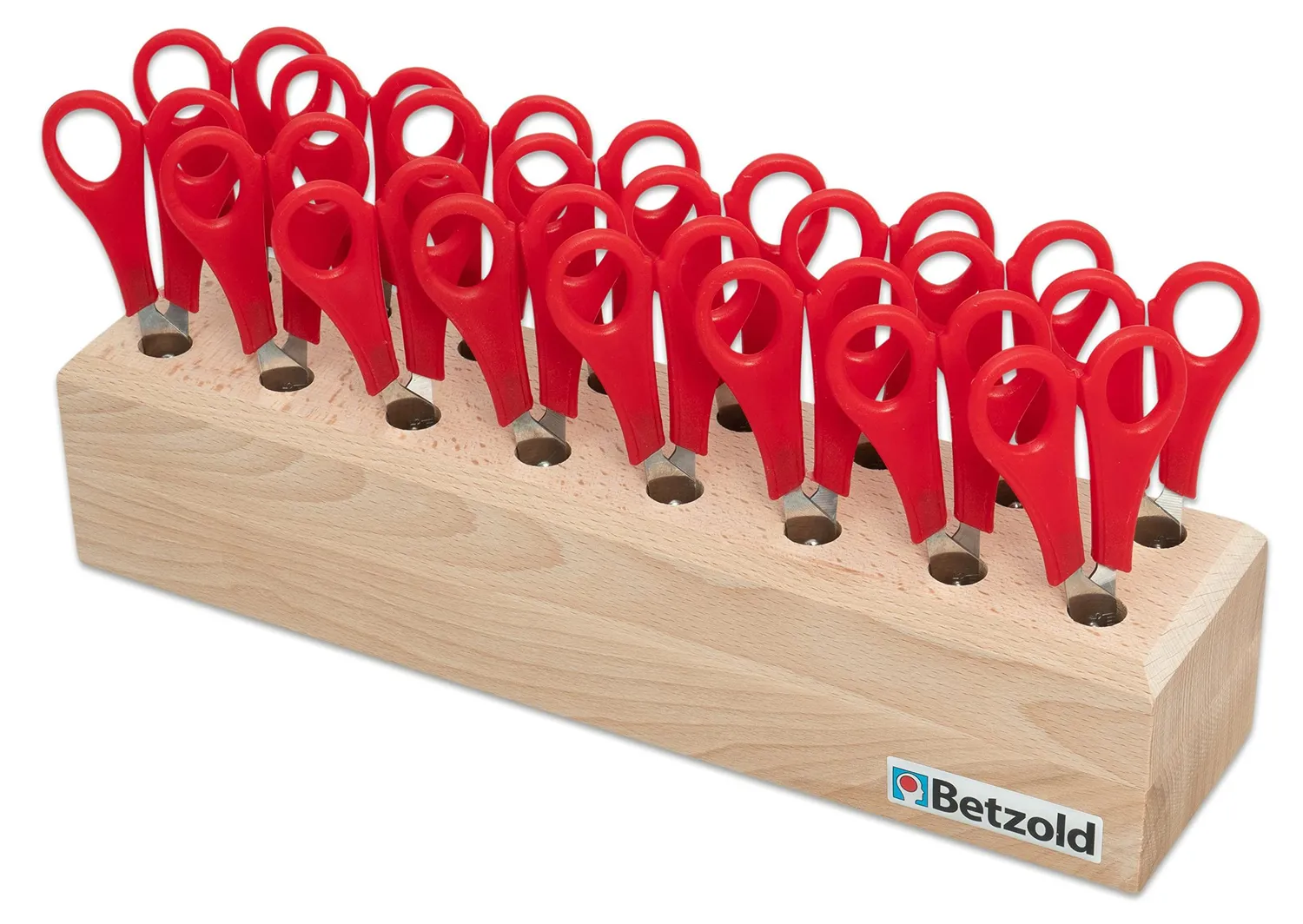 Betzold 80523 Bastelscheren 16 Stück Holzständer