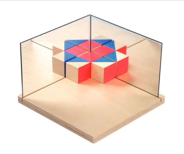 Betzold Multi-Geometrie-Spiegel Set 2 Spiegel mit Holzständer
