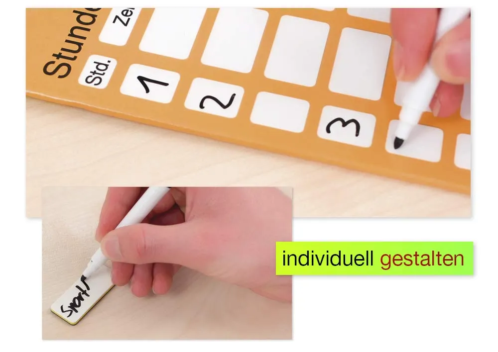 TimeTEX Stundenplan-Tafel magnetisch 81 Teile 41x28 cm