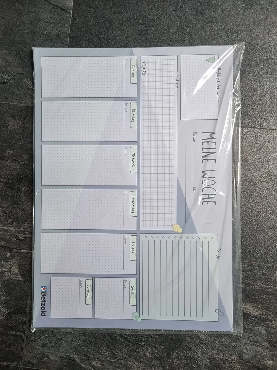 Betzold Wochenplan Schreibtischunterlage DIN A2 60 Blatt