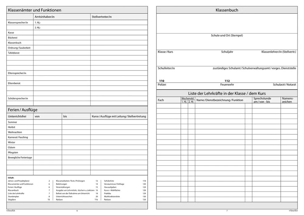 TimeTEX Klassenbuch A4-Plus für SEK und GS