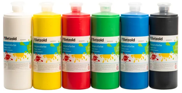 Betzold Temperafarben Malfarben-Set 6x1 Liter