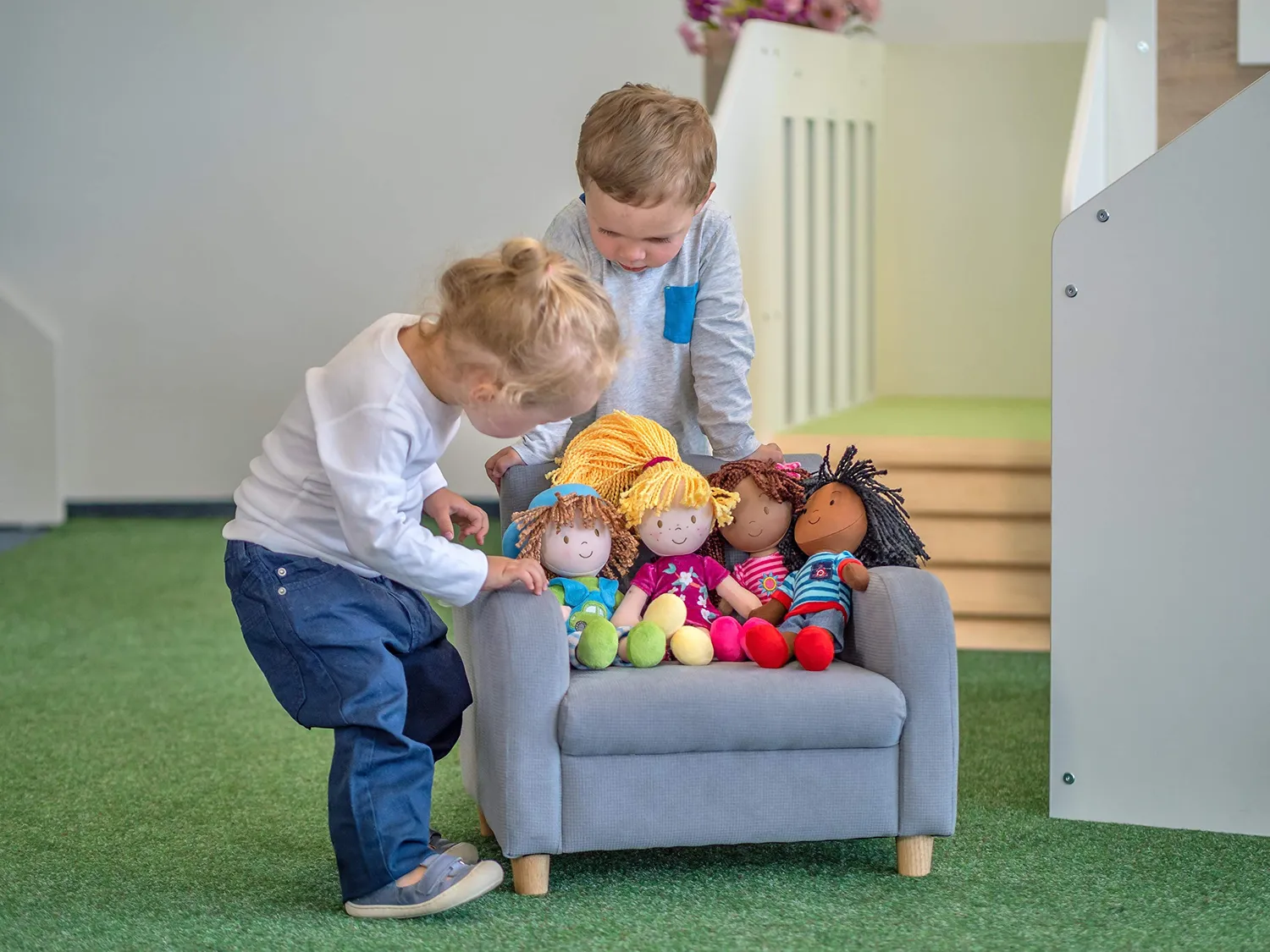 Betzold Stoffpuppen Kuschelpuppen-Set 4-teilig 30 cm
