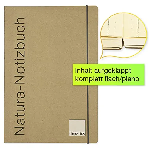 TimeTEX Natura Notizbuch A5-Plus 10353 Punkt-Raster Karton-Cover