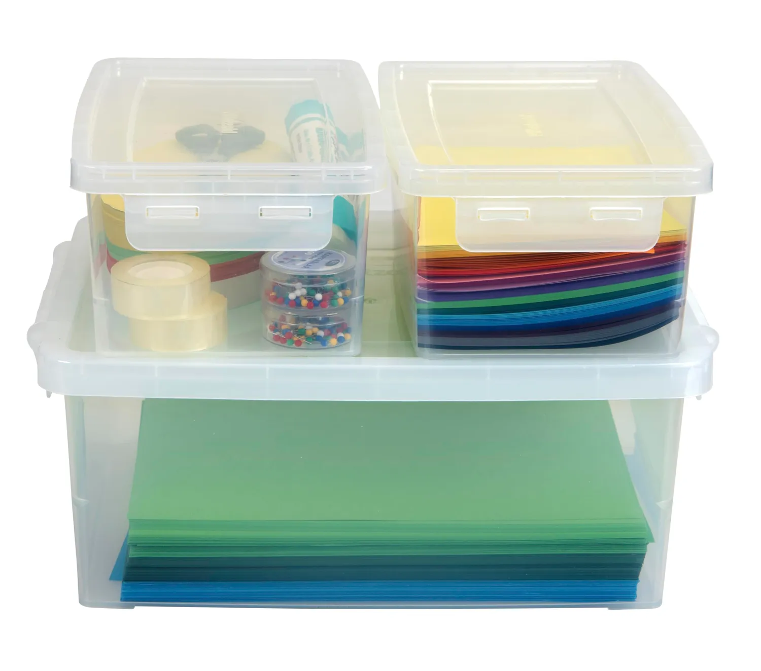 Betzold Aufbewahrungsboxen 3-tlg transparent stapelbar