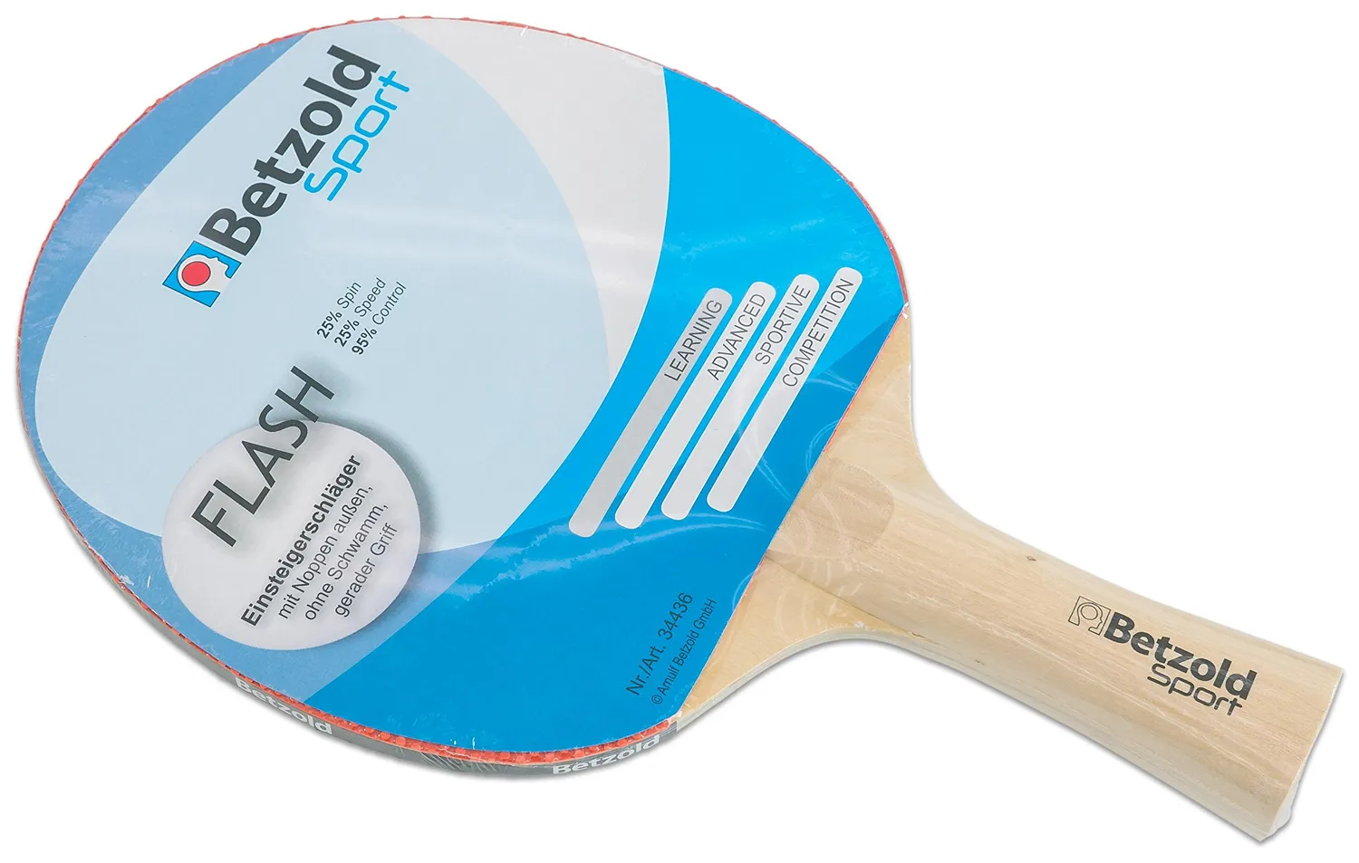 Betzold Flash Tischtennisschläger Holz konkaver Griff