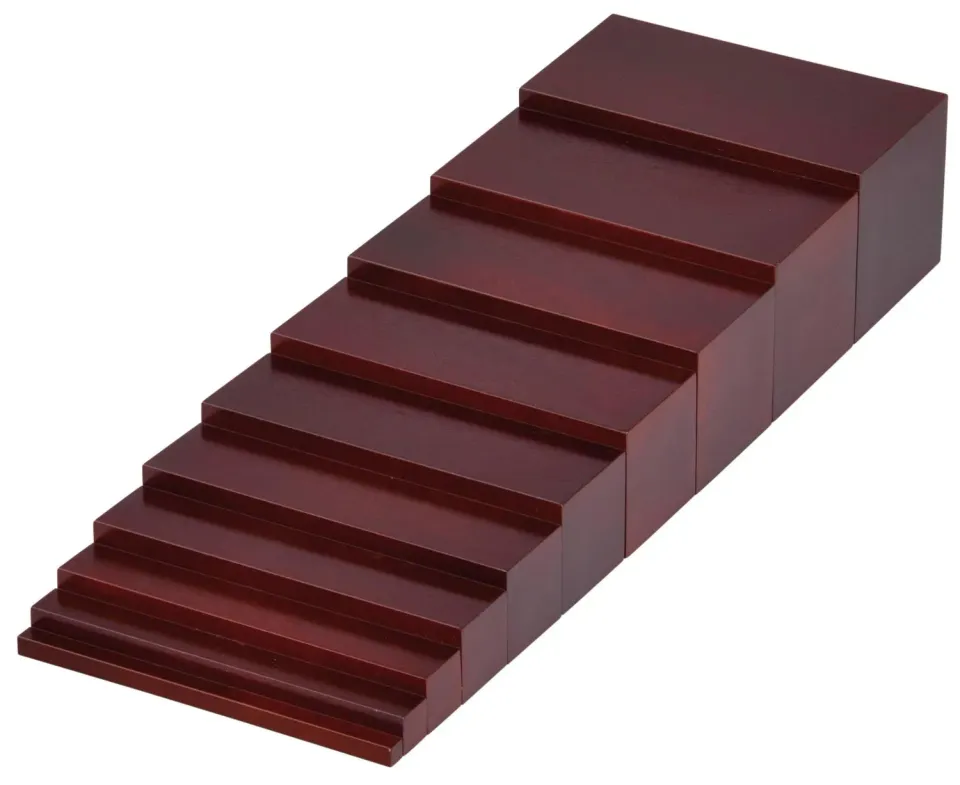 Betzold Braune Treppe Montessori Lernmaterial 10-teilig Holz